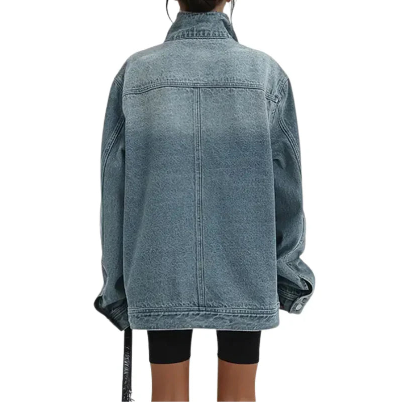 Cleo | Chaqueta Denim Asimétrica Urbana